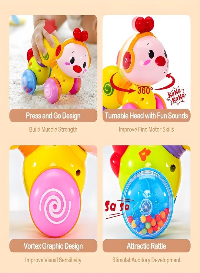 STOFFIER GARTEN Press & Go Baby Crawling Toys for 1 Year Old, with Musical, Sounds, Light up - Motor Skills Cause and Effect Toys for Babies 6-12 Months Old Baby & Toddler Toys - Image 3